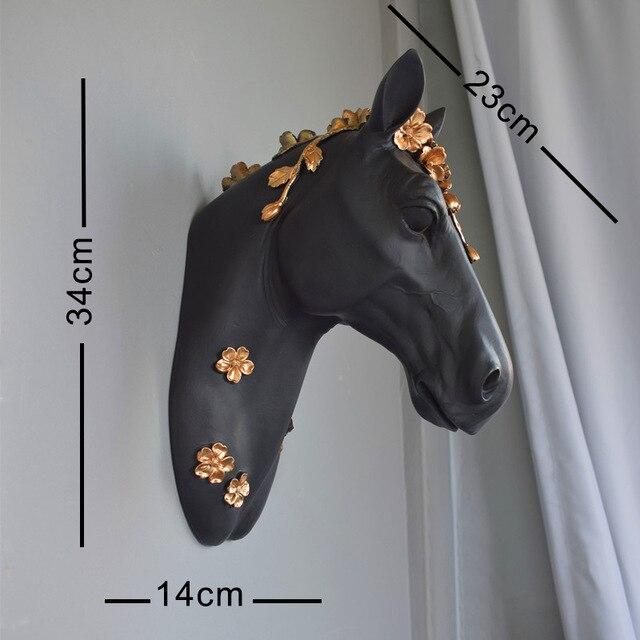 Tête de Cheval Murale Noire