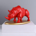 Statue rhinocéros design rouge