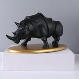 Statue rhinocéros design noire