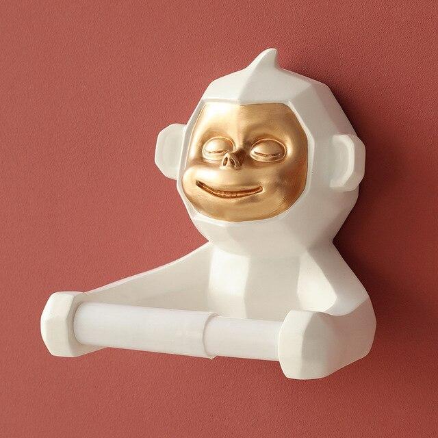 Porte Papier Toilette Singe Blanc