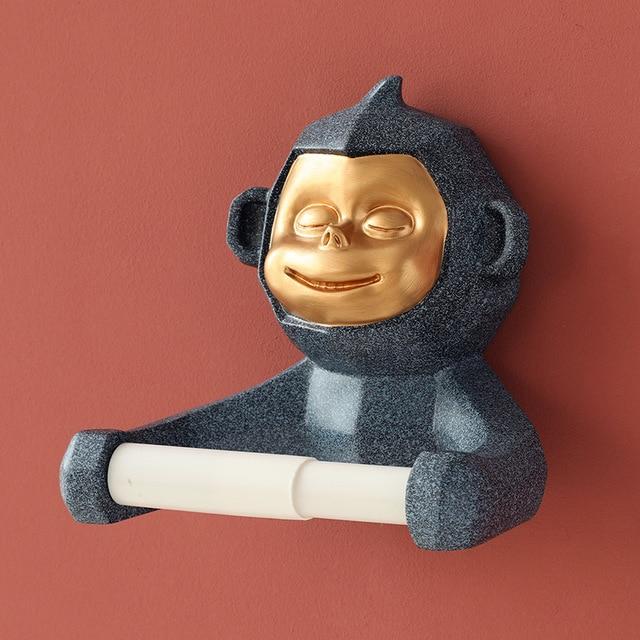 Porte Papier Toilette Singe Bleu