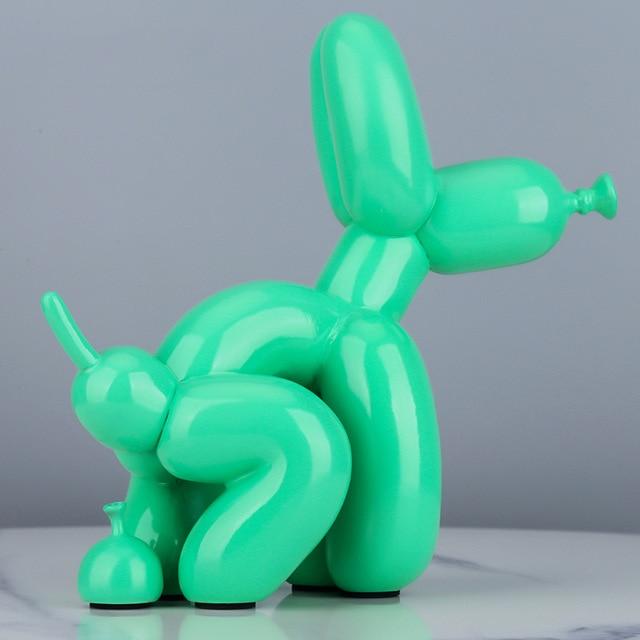 Statue Chien Ballon Caca Vert