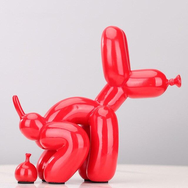 Statue Chien Ballon Caca Rouge