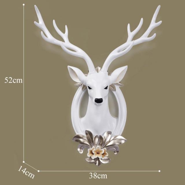 Déco Tête de Cerf Blanc