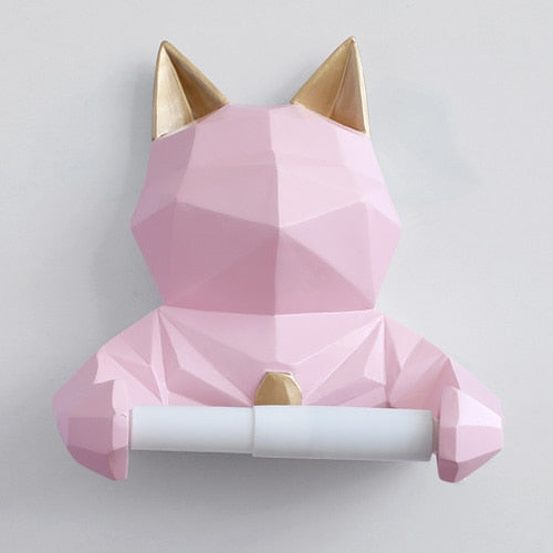 Porte Papier Toilette Chat Rose