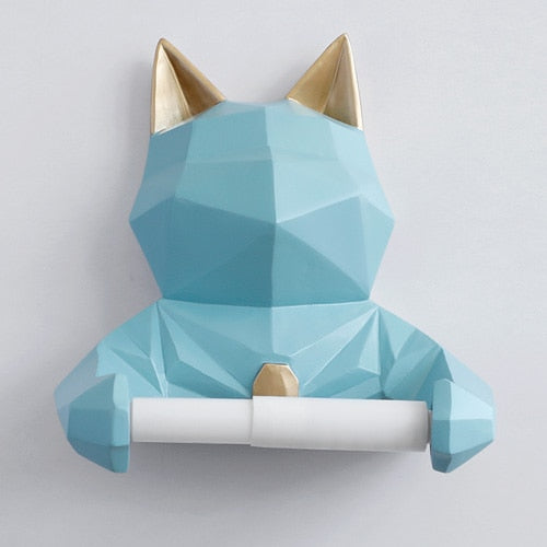 Porte Papier Toilette Chat Turquoise