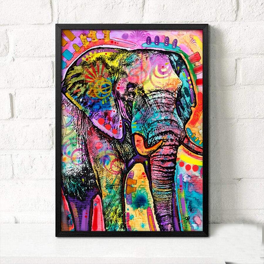 Toile éléphant couleur