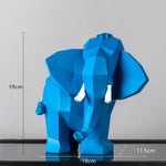 Statue Elephant Origami Bleu