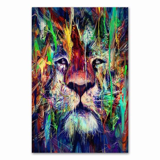 Tableau lion abstrait