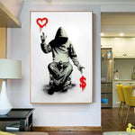 Banksy Boy Love Money
