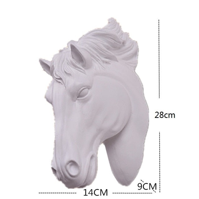 Statue Cheval Murale Blanche