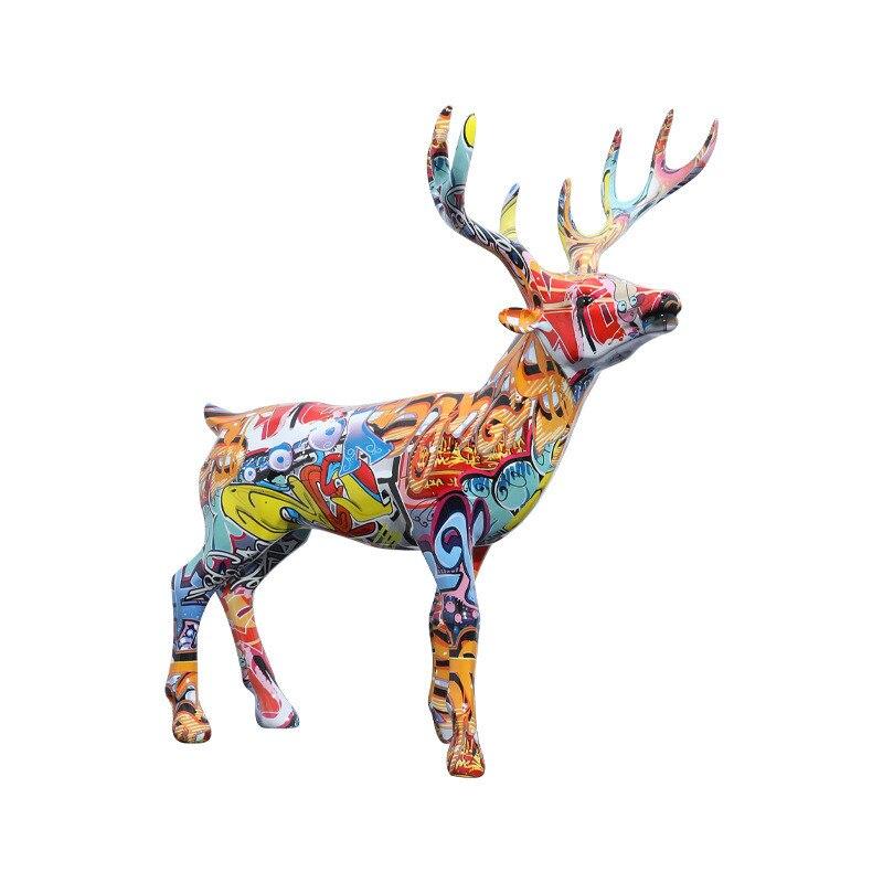 Sculpture Cerf Coloré