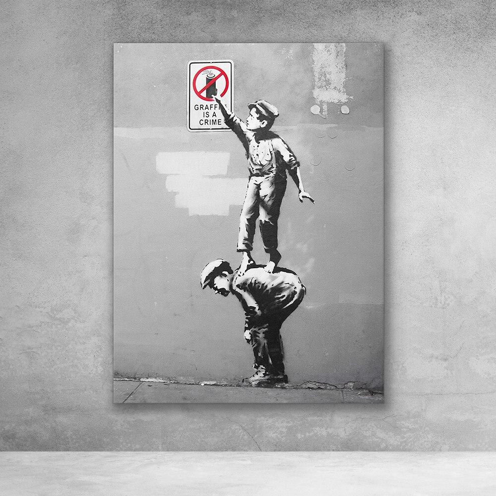 Toile Banksy Graffiti Is A Crime