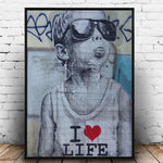 Tableau Banksy I Love Life