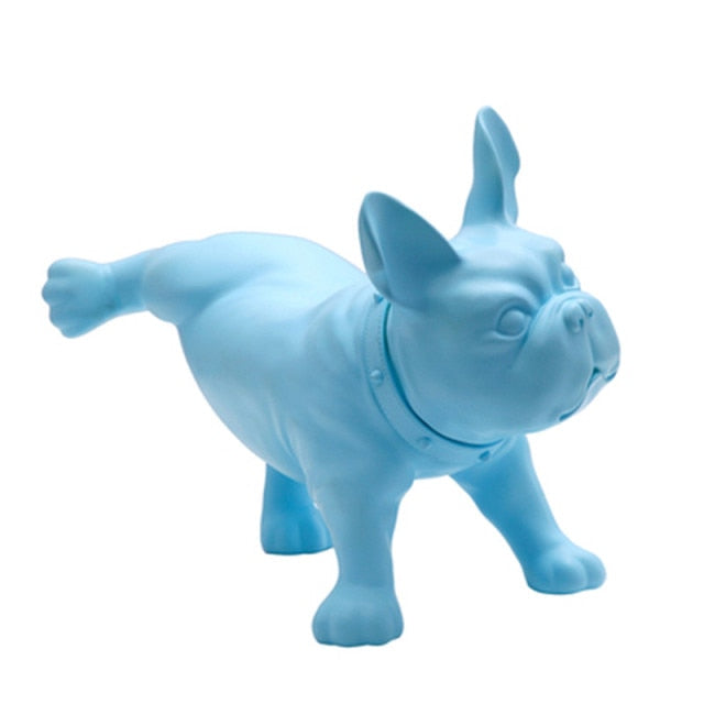 Statue Bouledogue Français Résine Bleu