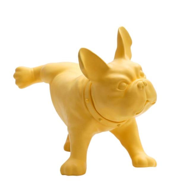 Statue Bouledogue Français Résine Jaune