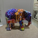 Sculpture Éléphant Multicolore