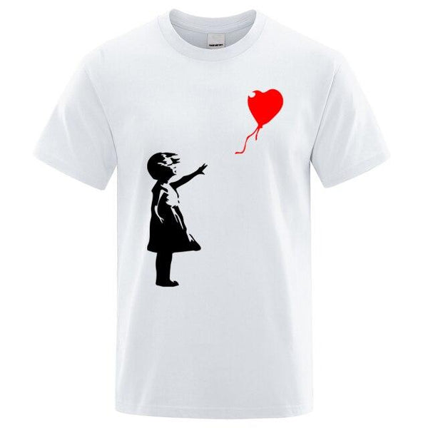 T-shirt Banksy Fille au Ballon, cadeau street art à porter