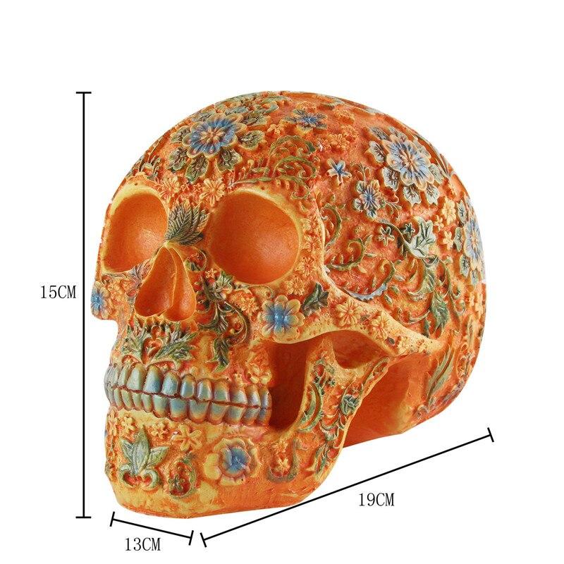 Sculpture Tête de Mort Orange