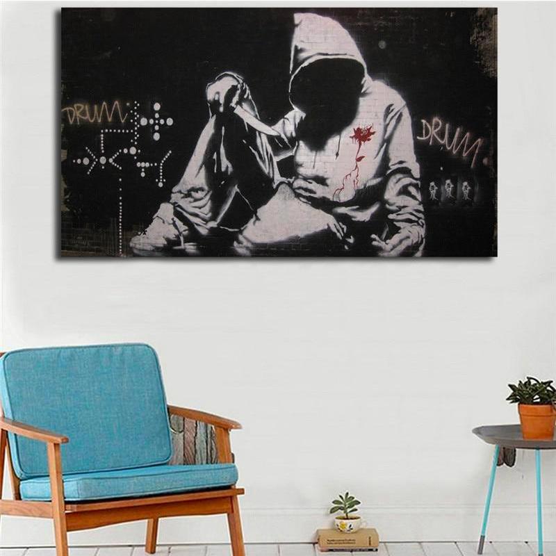 Tableau Street Art | Banksy Hoodie With Knife